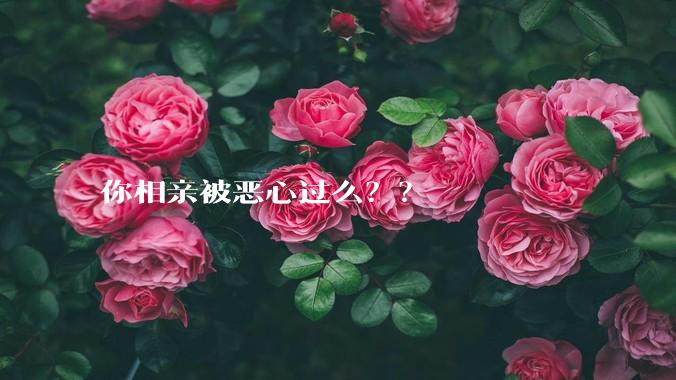 你相亲被恶心过么？？