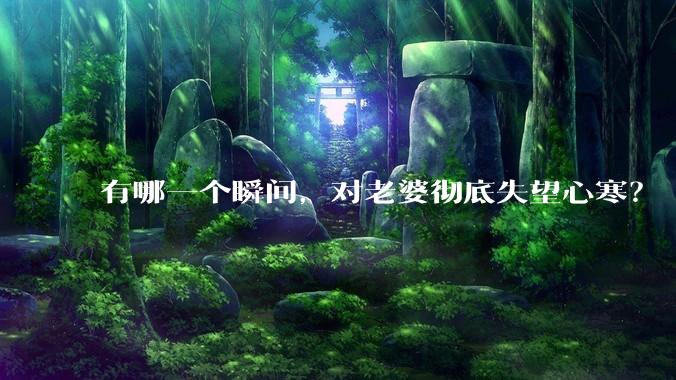 有哪一个瞬间，对老婆彻底失望心寒？