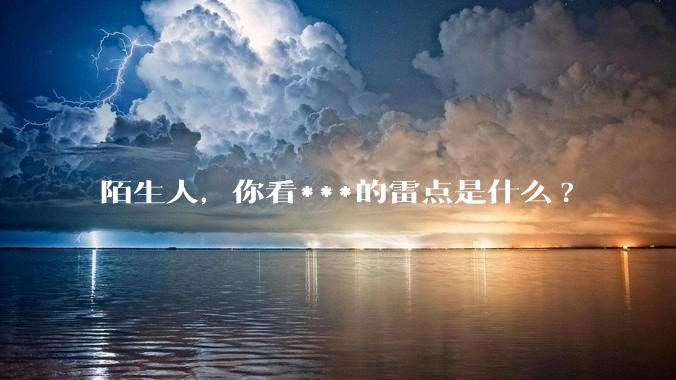 陌生人，你看***的雷点是什么?