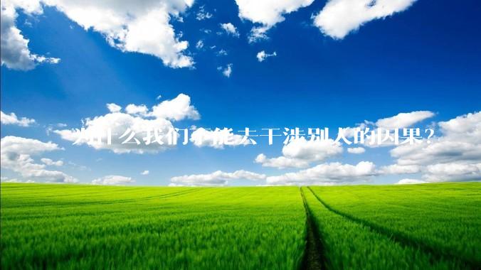为什么我们不能去干涉别人的因果？
